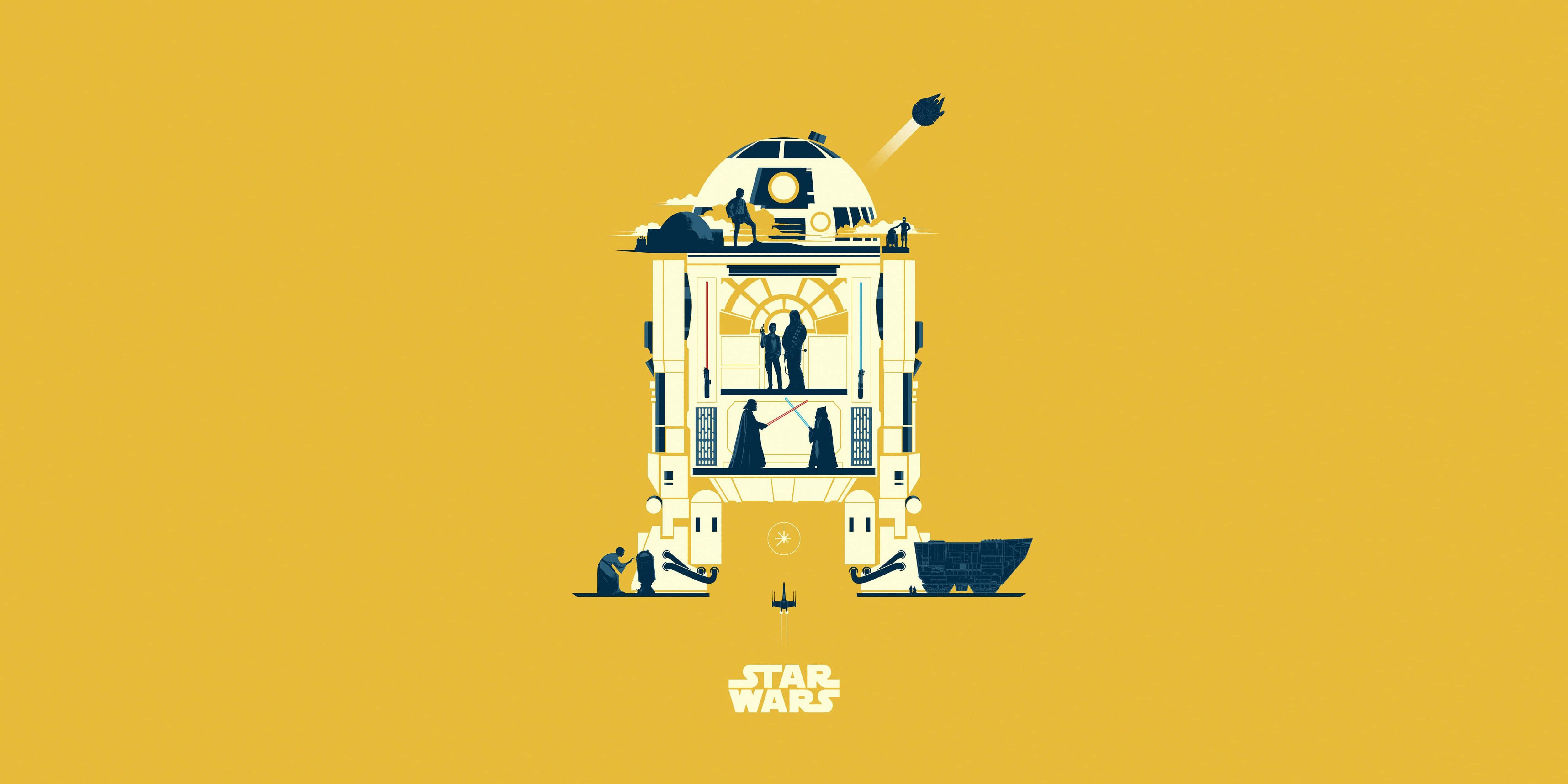 R2-D2 צהוב לאייפד טפט