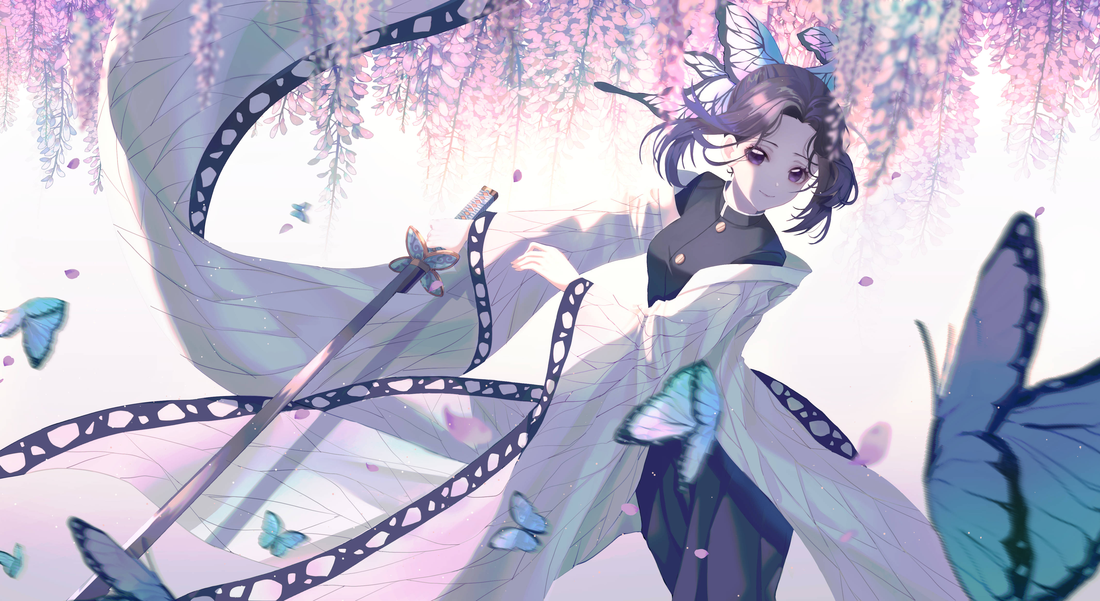 Shinobu יפה מ-Demon Slayer ברזולוציית 4K טפט