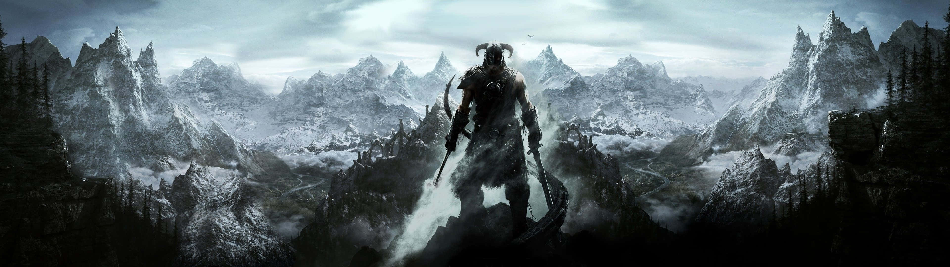 רקע מרהיב של Skyrim למסך Pixel 3 טפט