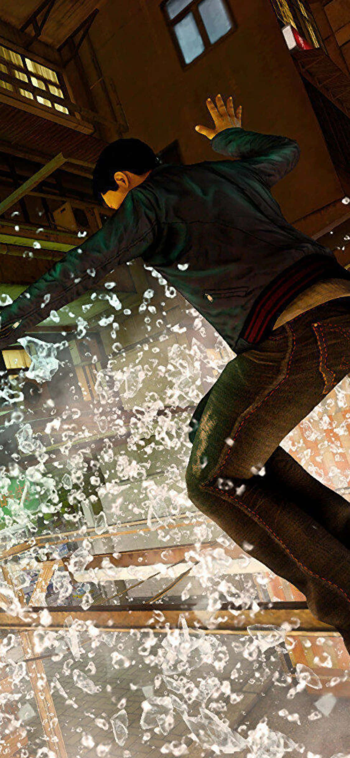 רקע גג זכוכית של משחק Sleeping Dogs לאייפון Xs טפט