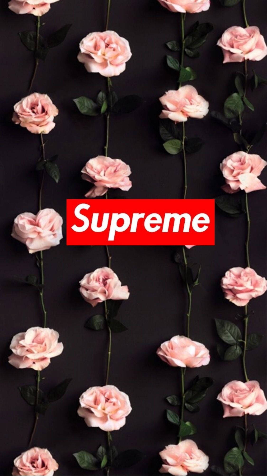 פרחים ורודים Supreme לאייפון חמוד טפט