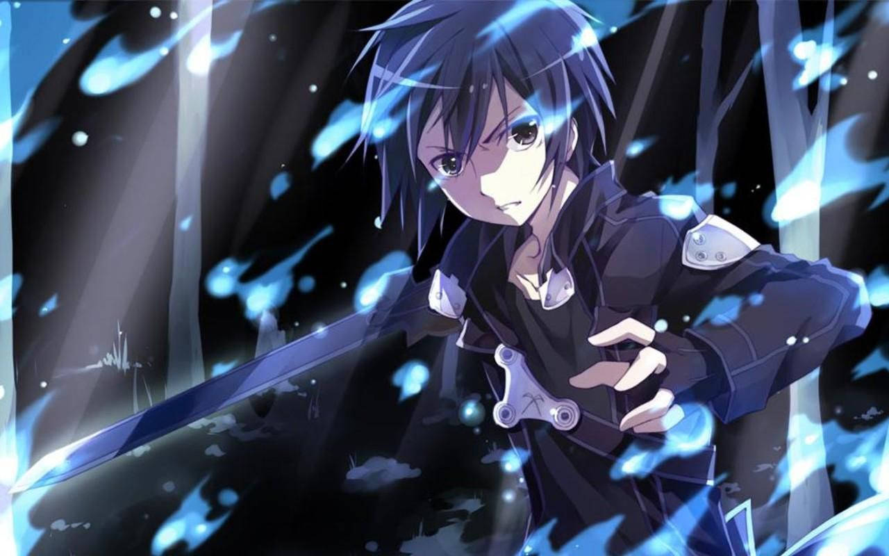 קיריטו, ילד אנימה אמיץ מ-Sword Art Online טפט