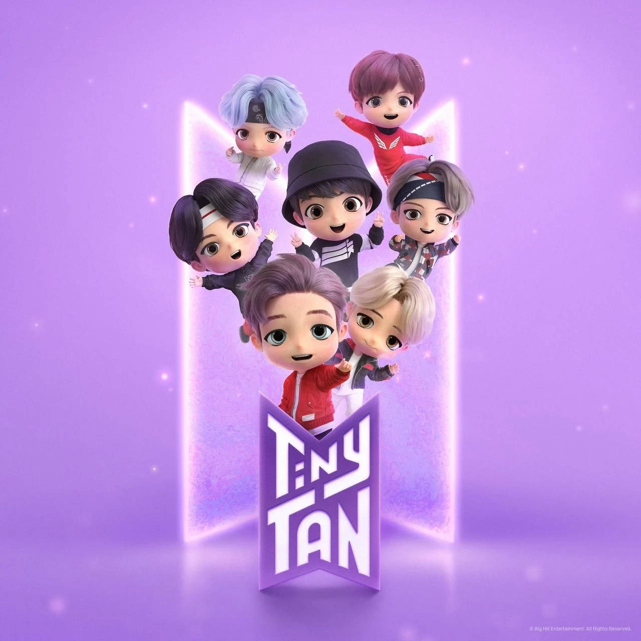 Tiny Tan BTS עם לוגו טפט