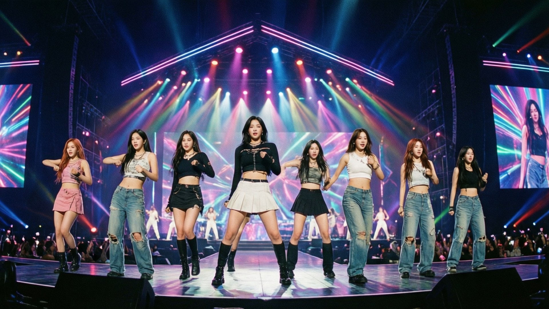 במת ניאון אנרגטית TWICE טפט