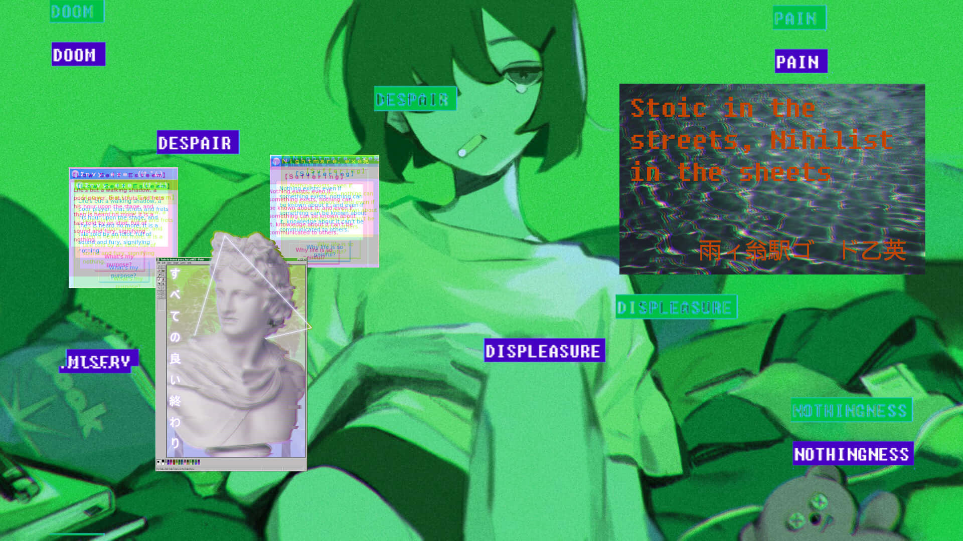 Vaporwave אנימה Neon Genesis Evangelion טפט