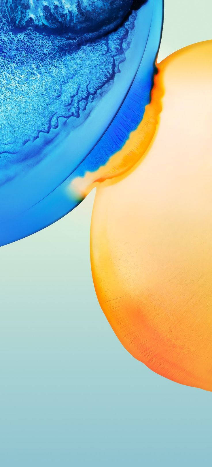 בועות כחולות וכתומות של Vivo Y20 טפט