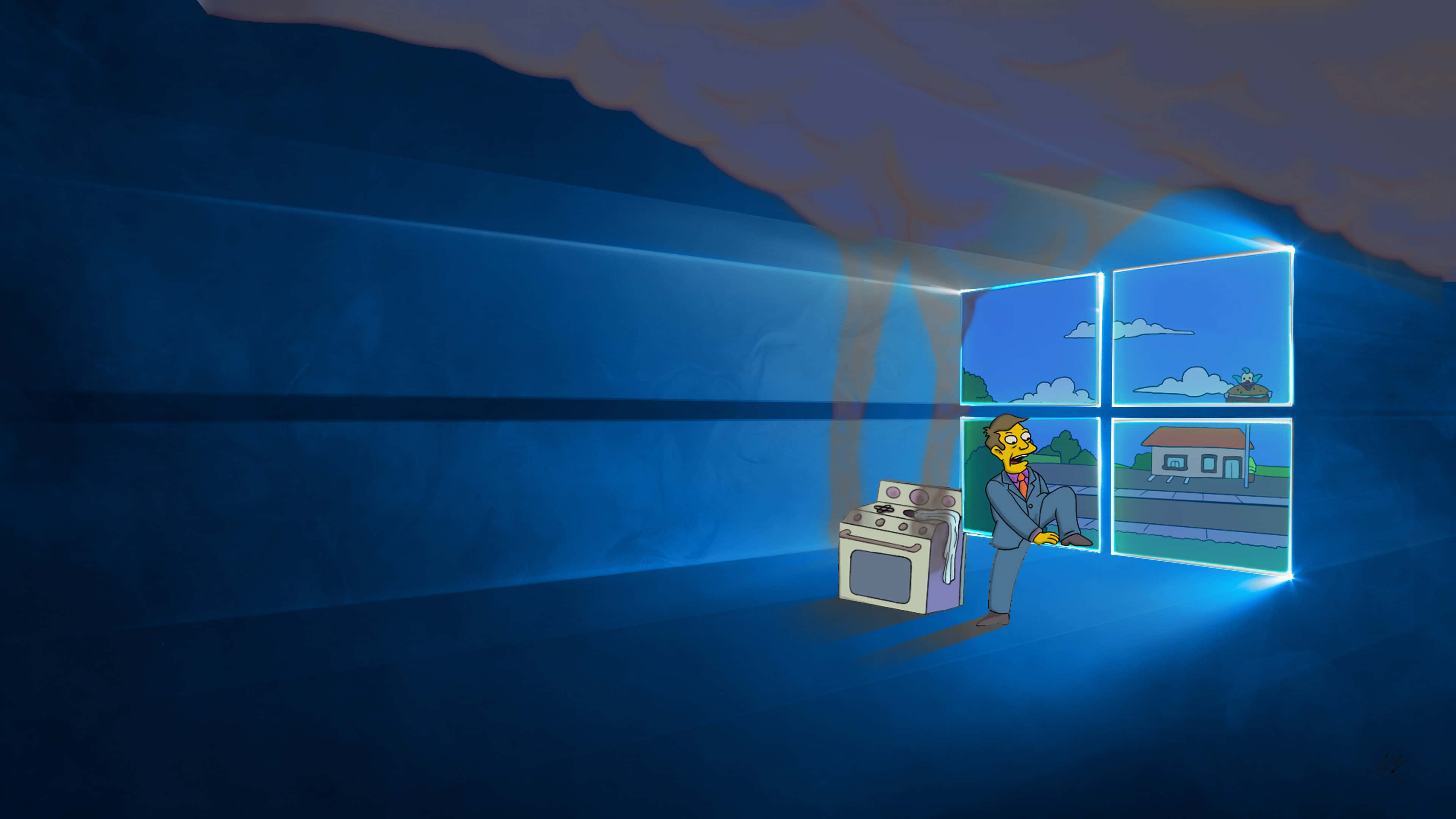 שולחן עבודה מגניב של Windows עם הדפס פרחוני טפט