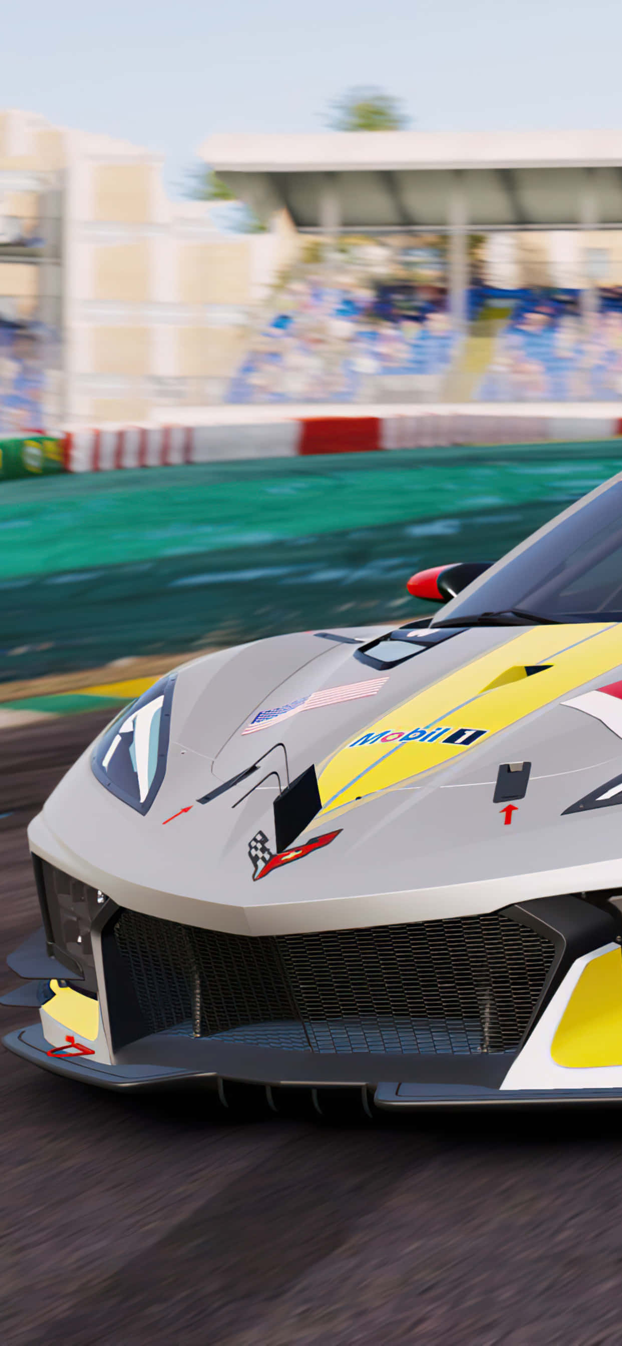 רקע לאייפון XS Max של Project Cars 2 עם למבורגיני V12 אפורה טפט