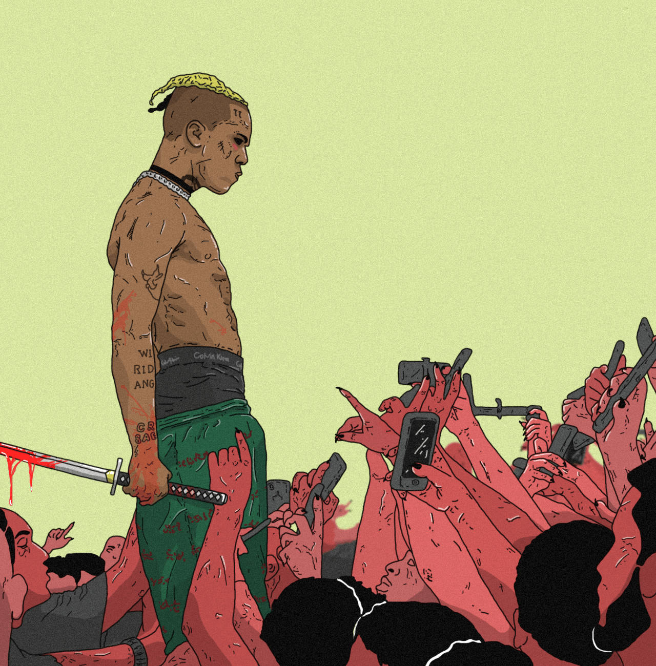 אנימה Xxxtentacion בקהל טפט