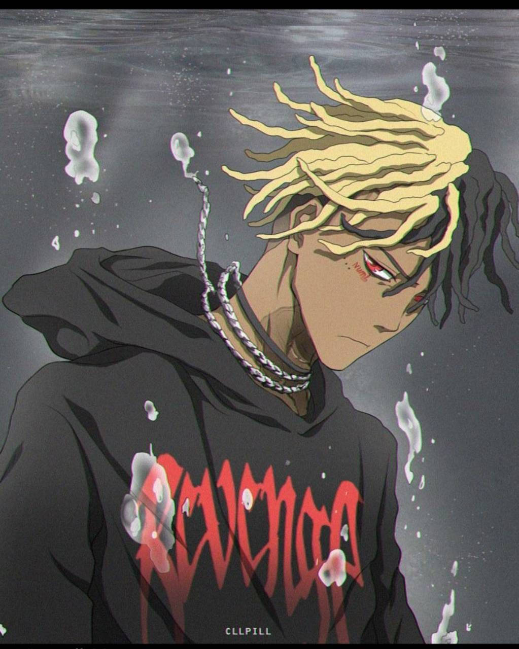 Xxxtentacion אנימה בג'קט שחור טפט