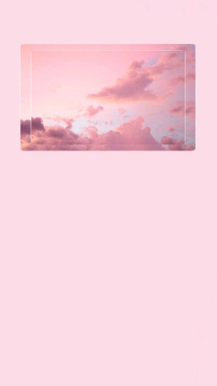 אייפון ורוד אסתטי עם שמיים ממוסגרים טפט