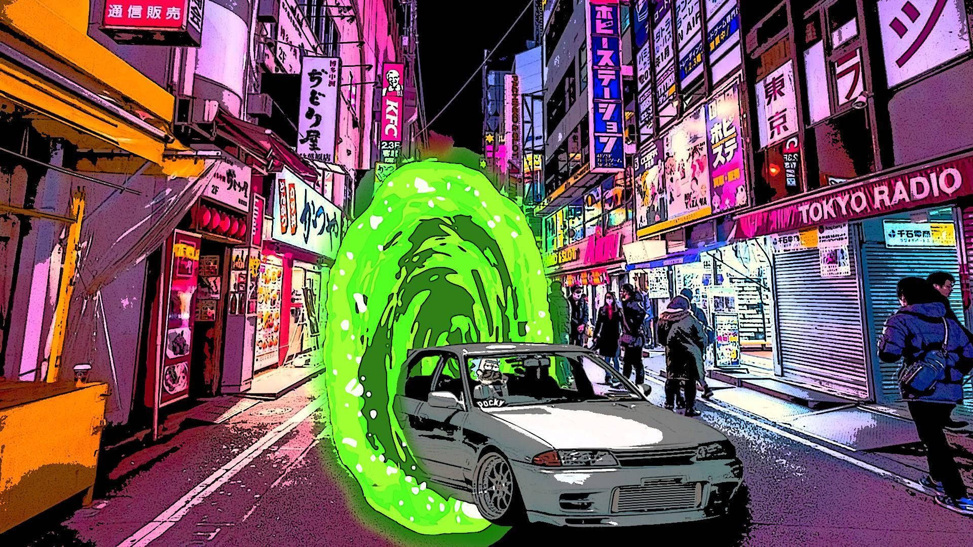 אמנות JDM אסתטית של ריק ומורטי טפט