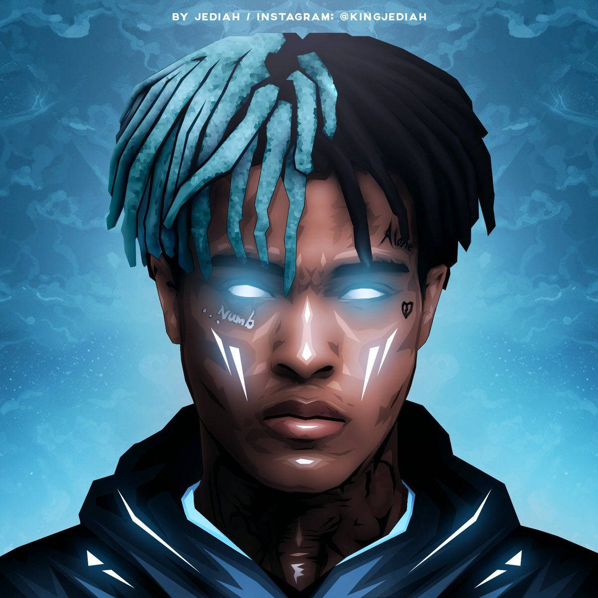 אמנות אנימה כחולה של Xxxtentacion טפט