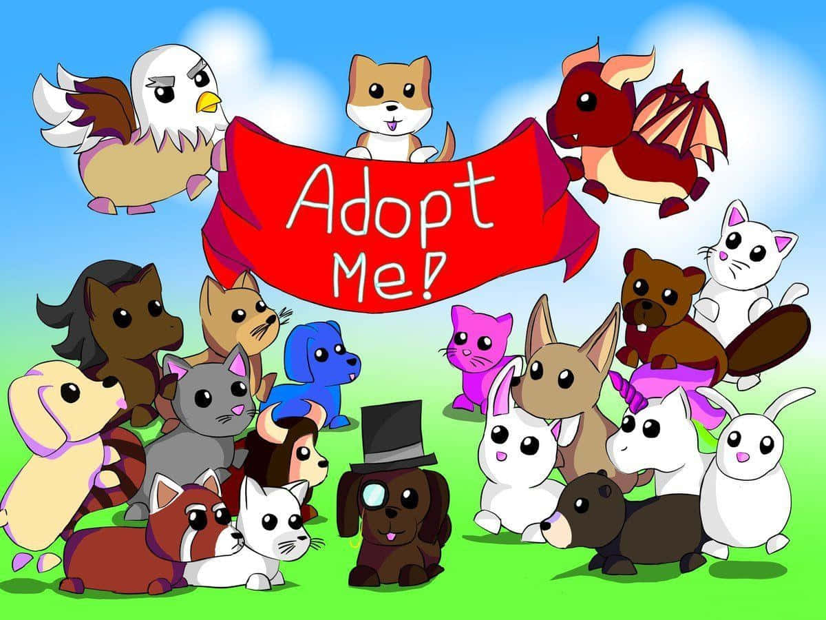 אמנות מעריצים מקסימה לרקע של Adopt Me ממשחק וידאו טפט