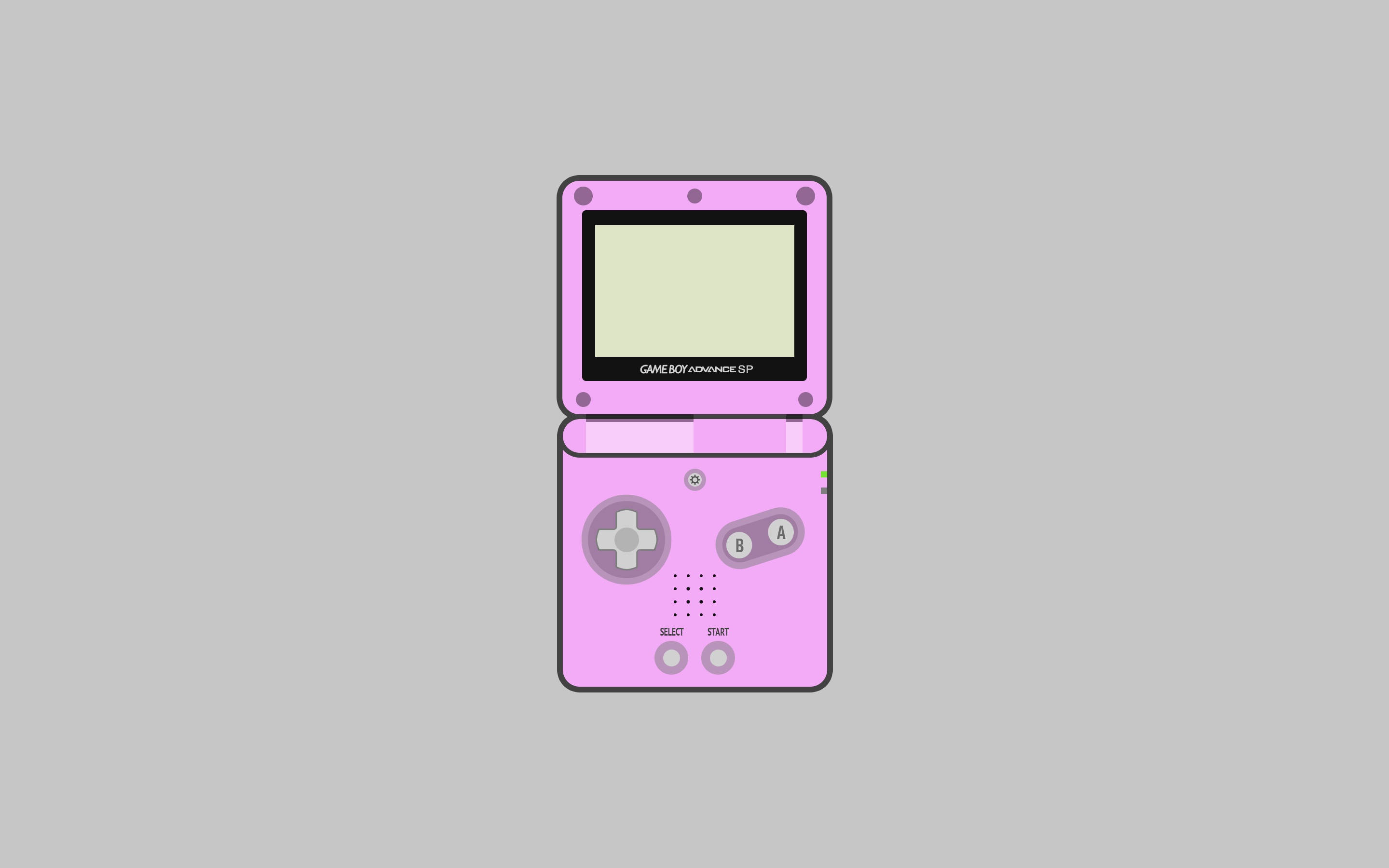 אמנות פשוטה של Game Boy Advance SP ורוד טפט