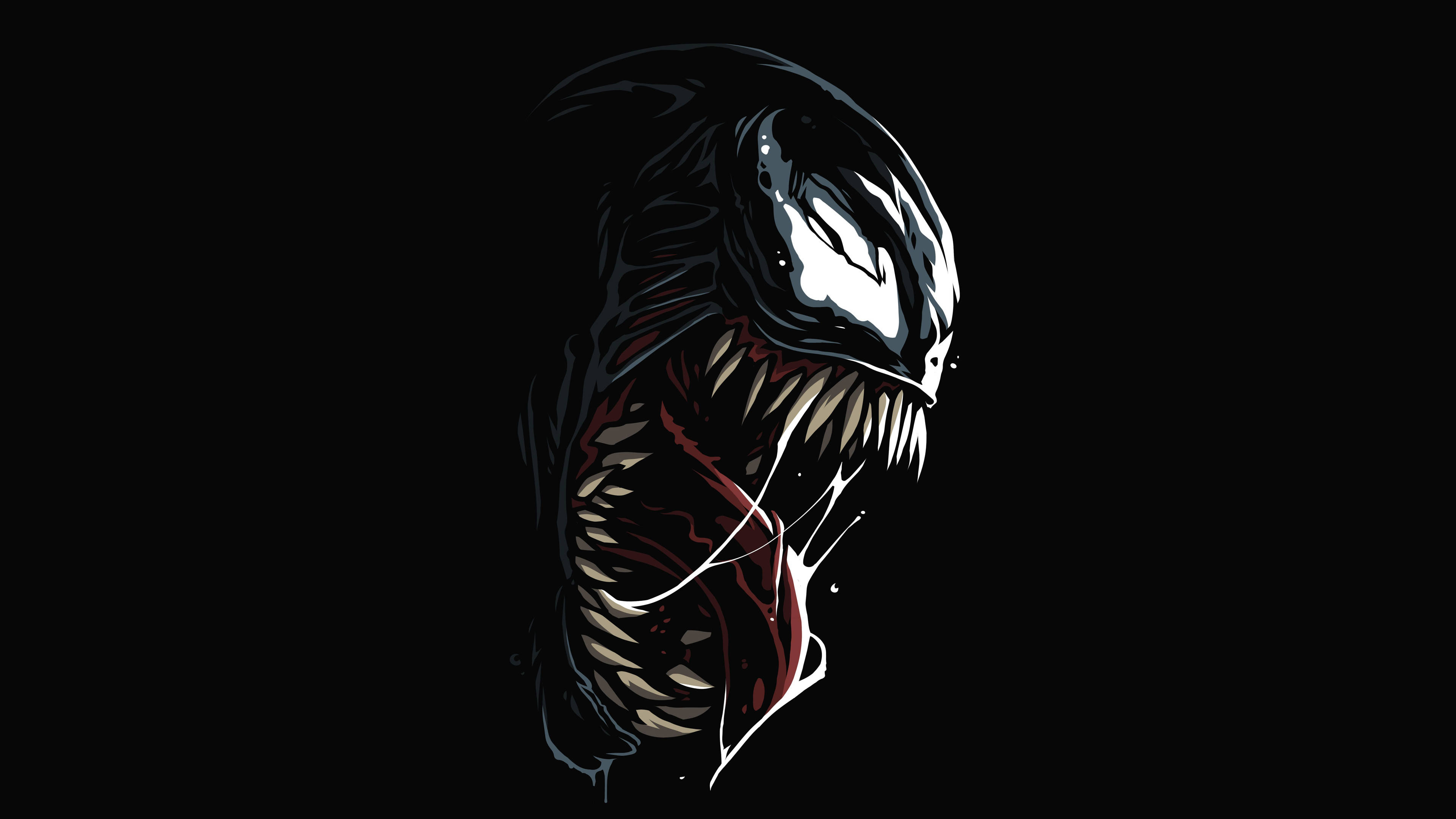 גרפיקת Venom כהה באיכות 4K Ultra HD טפט