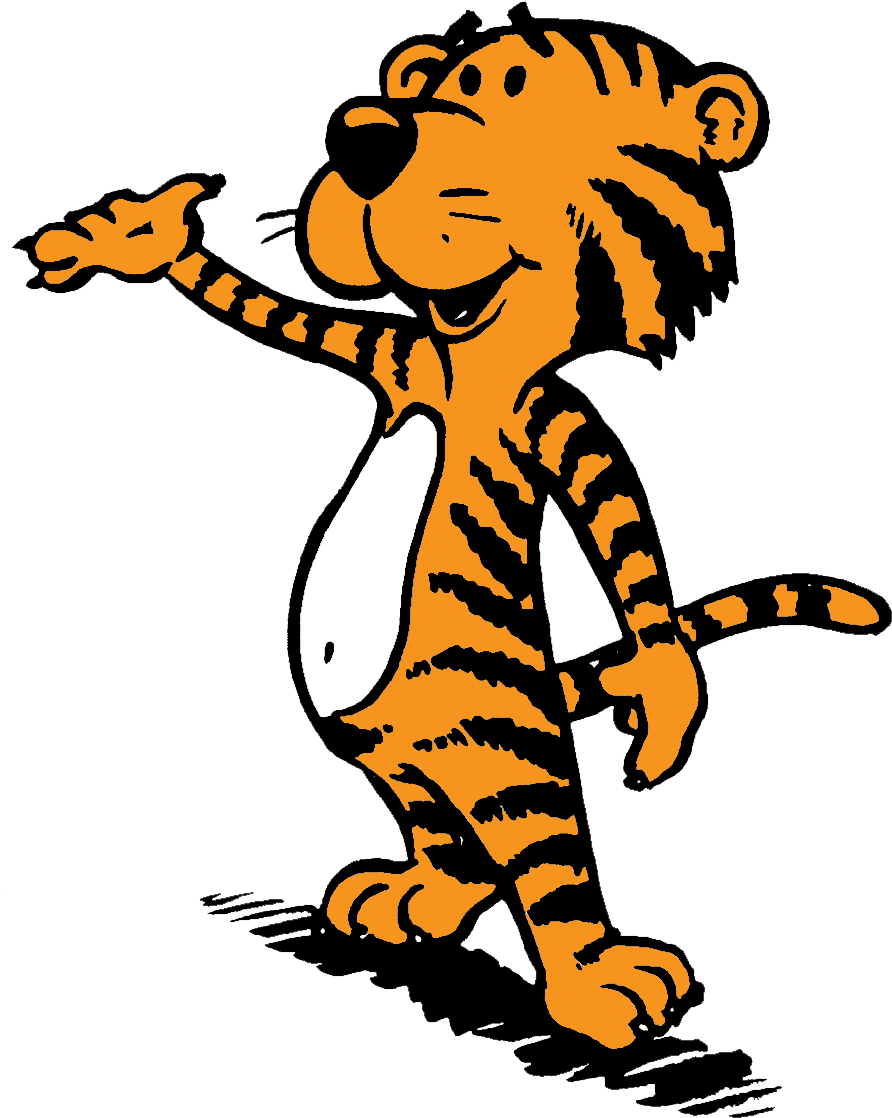 דמות נמר מונפשת הולכת טפט