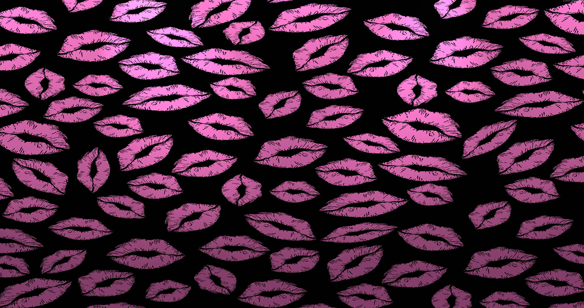 הדפסי שפתון שחור וורוד אסתטיים טפט