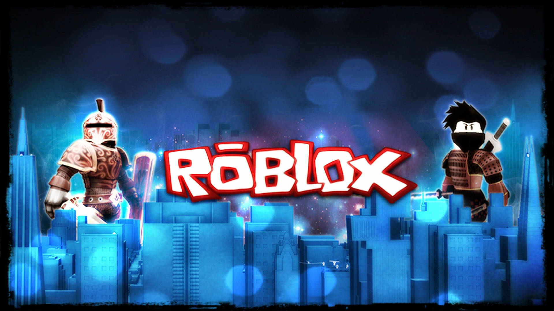 טפט מגניב ואמנותי של כריכת Roblox בסגנון אסתטיקה ניאונית.