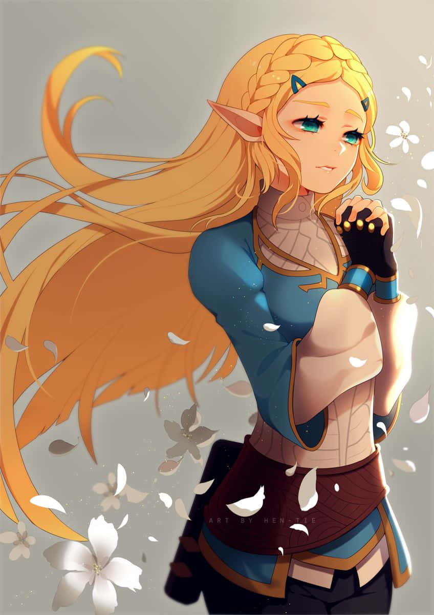 הנסיכה זלדה BOTW אוהדת ציור פרחים טפט