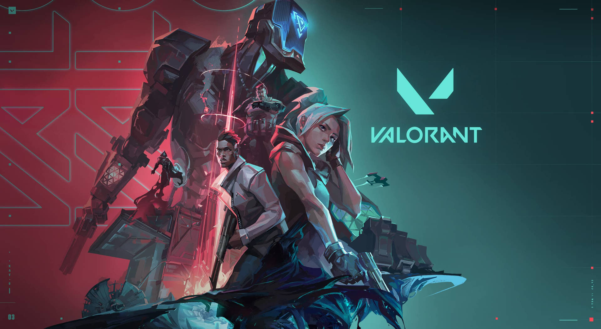 טפט Valorant אדום וטורקיז