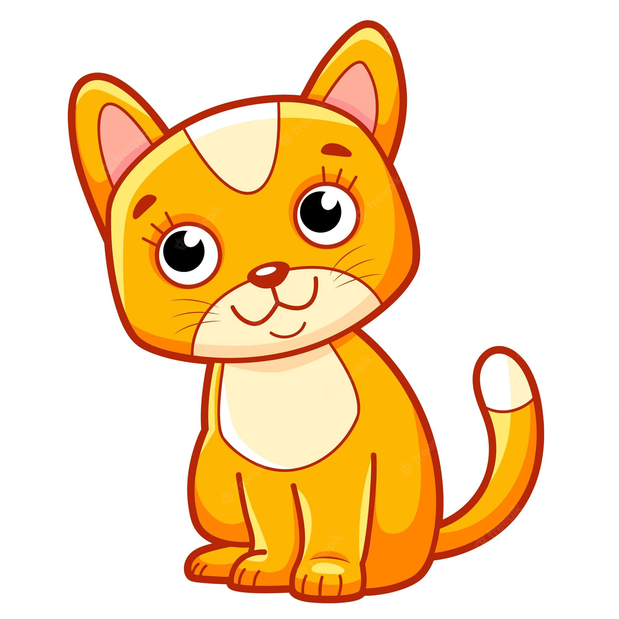חתול כתום חמוד בסגנון וקטור טפט