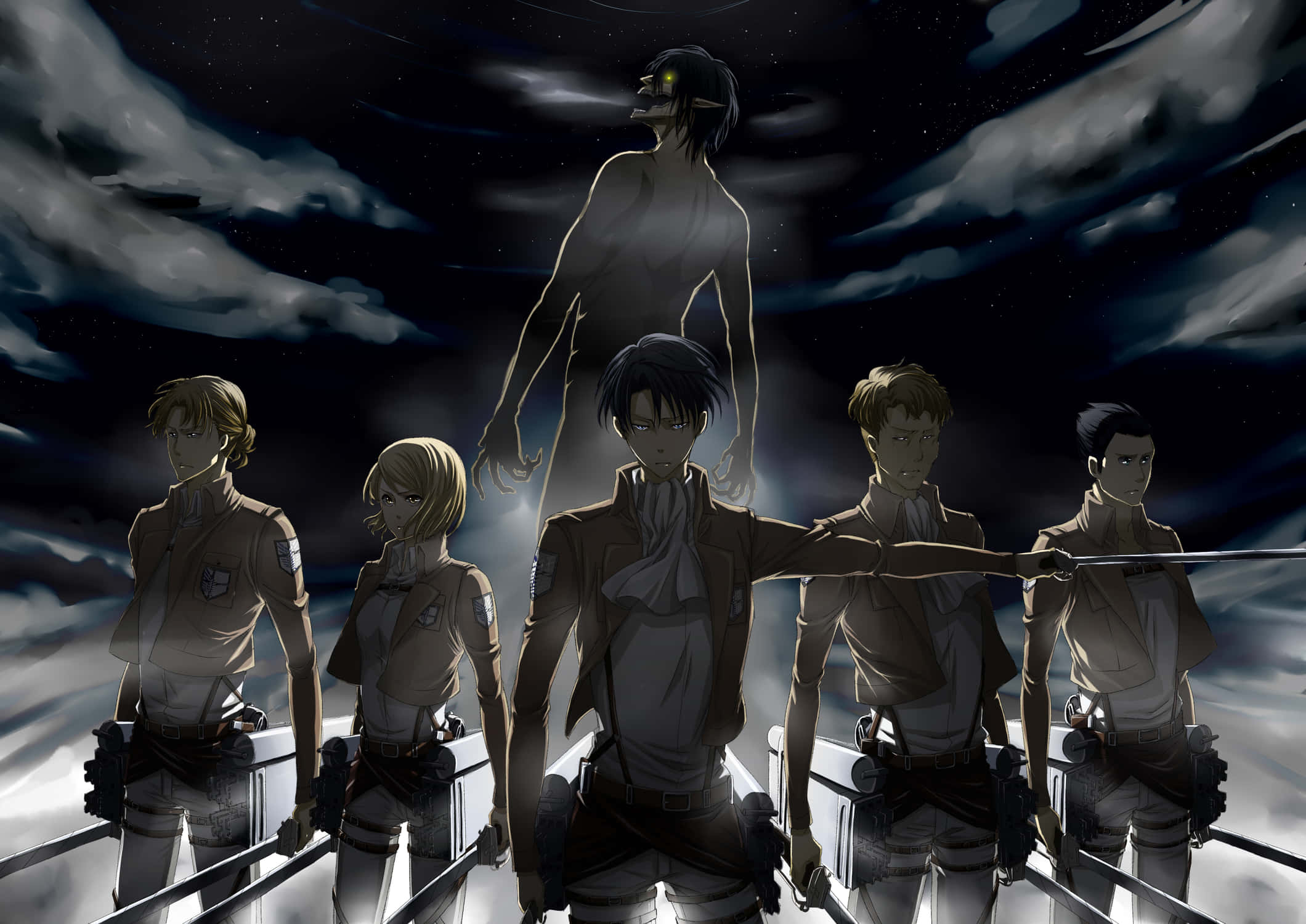 טיטאן עומד מוכן להצטרף לקרב האנושות ב-Shingeki no Kyojin טפט