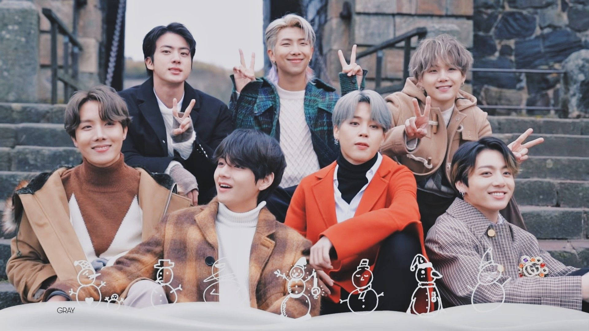 טפט BTS איש שלג לשולחן העבודה טפט