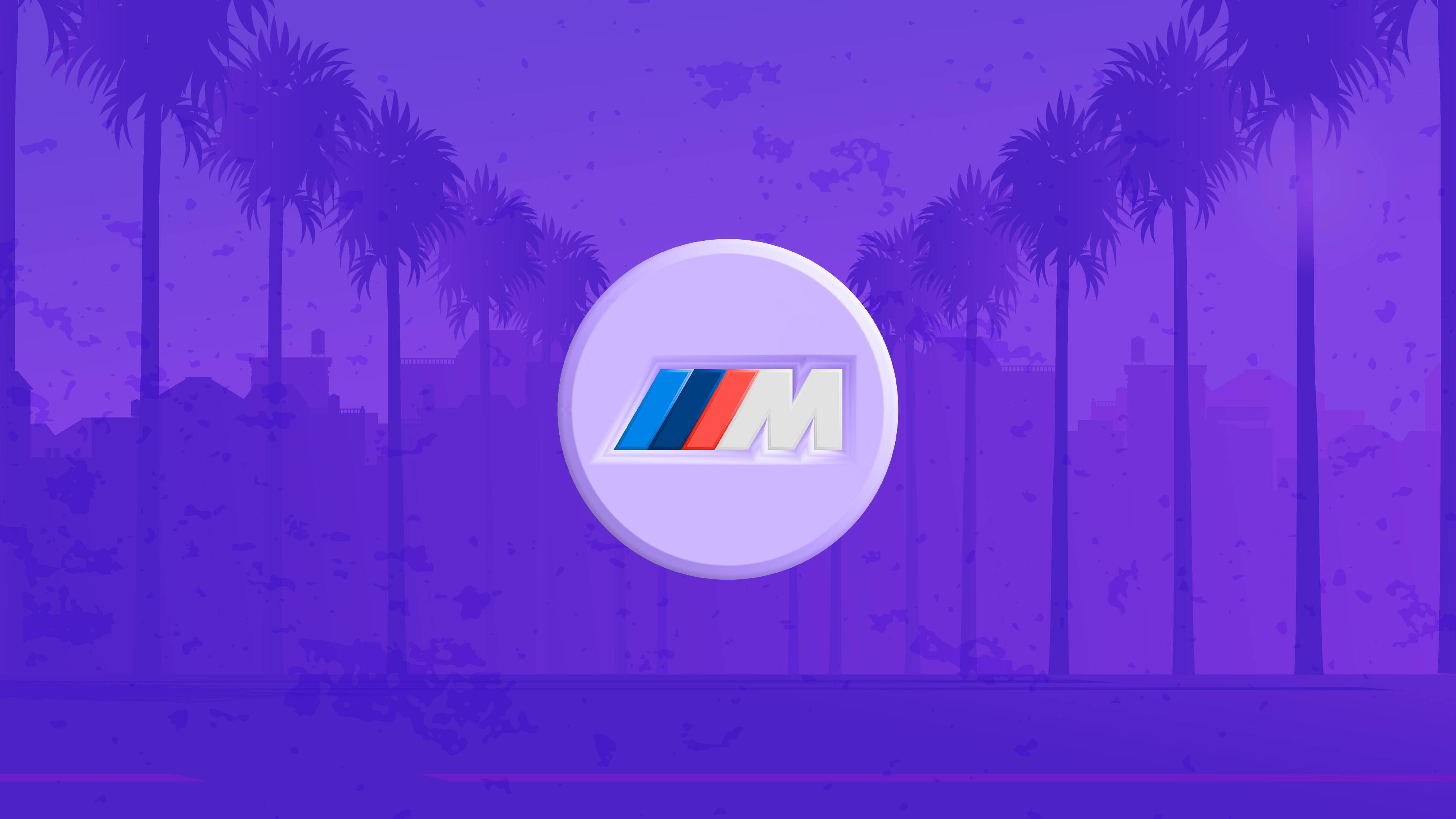 לוגו BMW M עם עצי דקל סגולים טפט