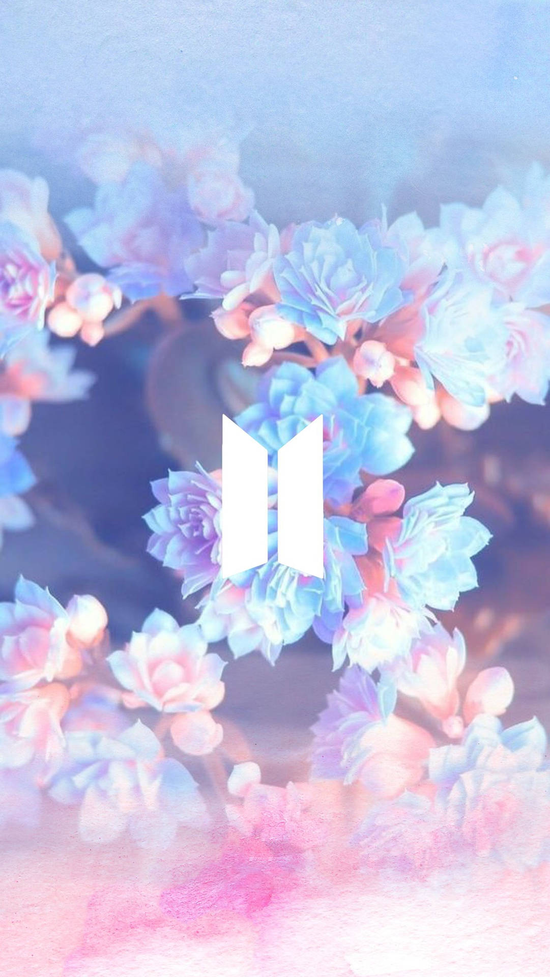 טפט לוגו BTS פרחוני — לוגו BTS טפט