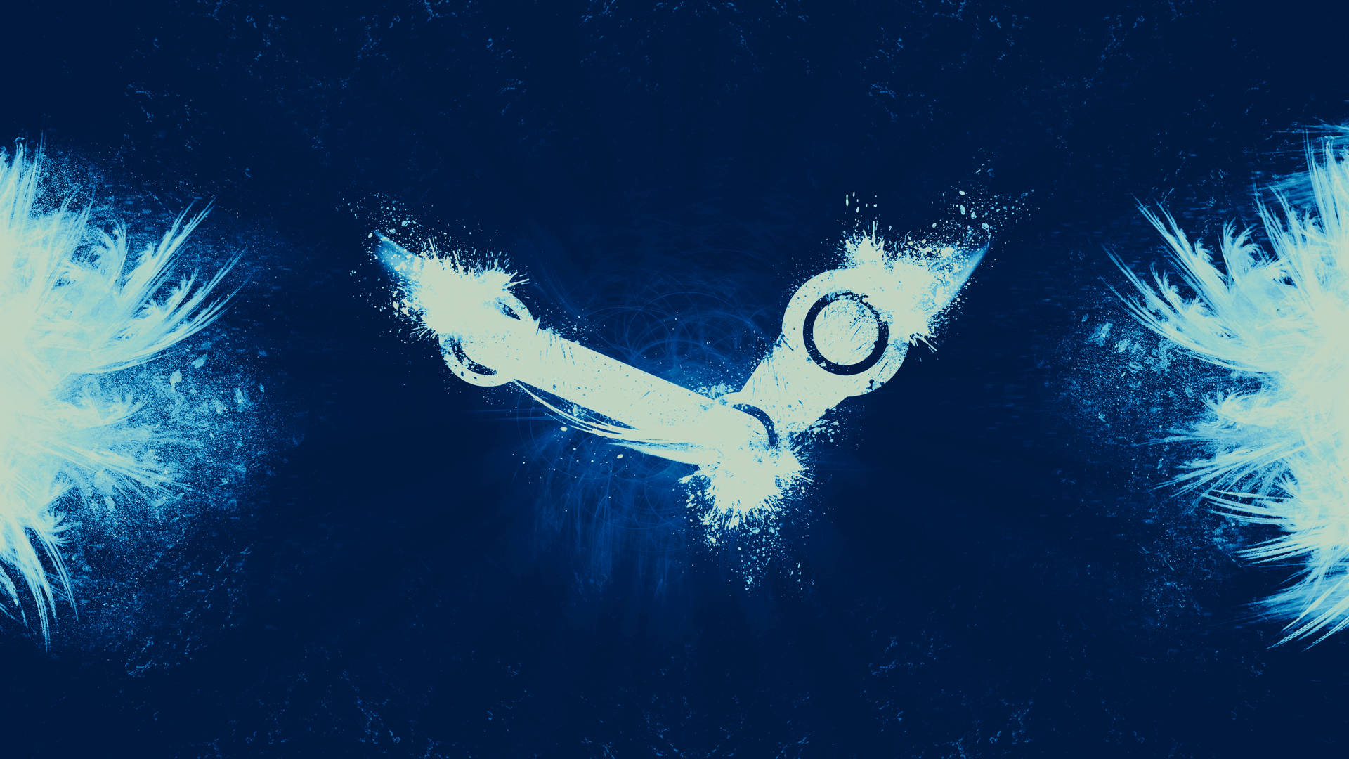טפט לוגו Steam עם צבע לבן 4K. — משחקים טפט