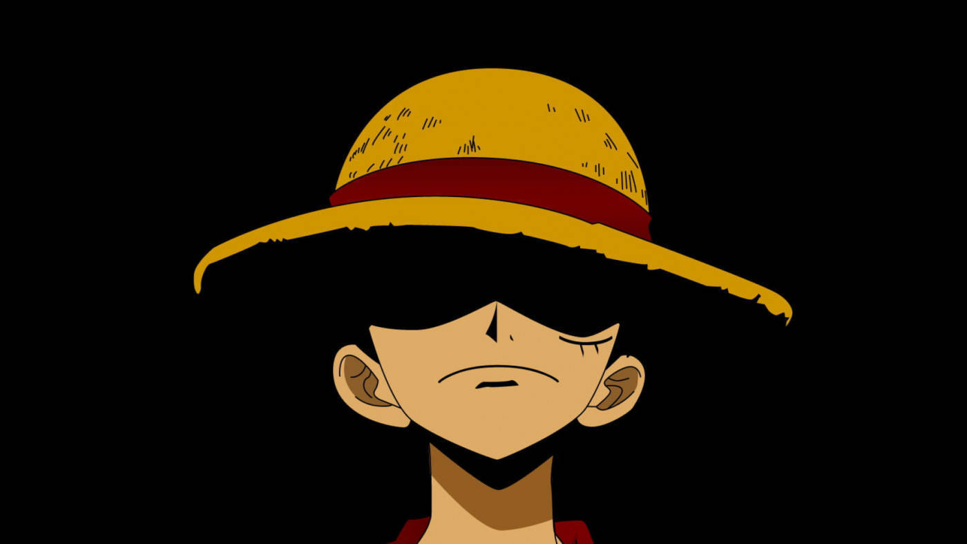 לופי על רקע שחור עם כובע הקש האייקוני טפט