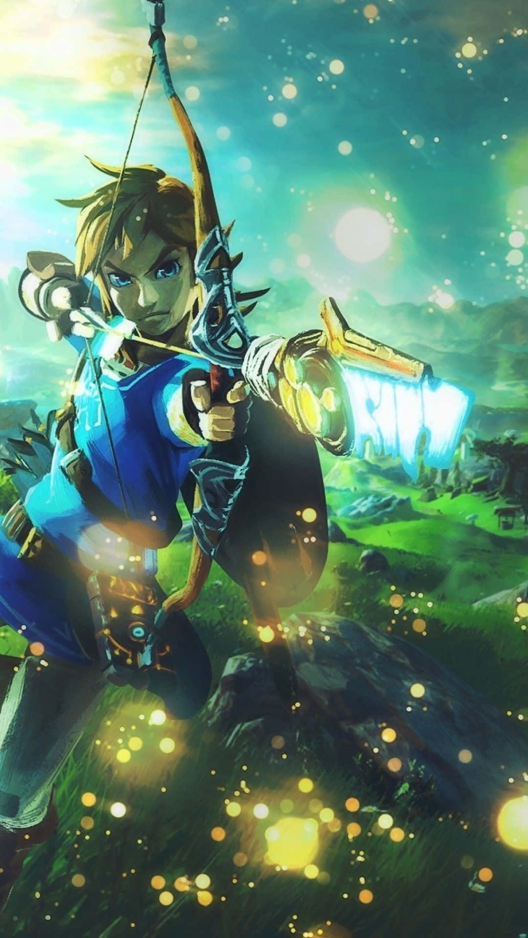 לינק עם חץ וקשת מזלדה BOTW טפט