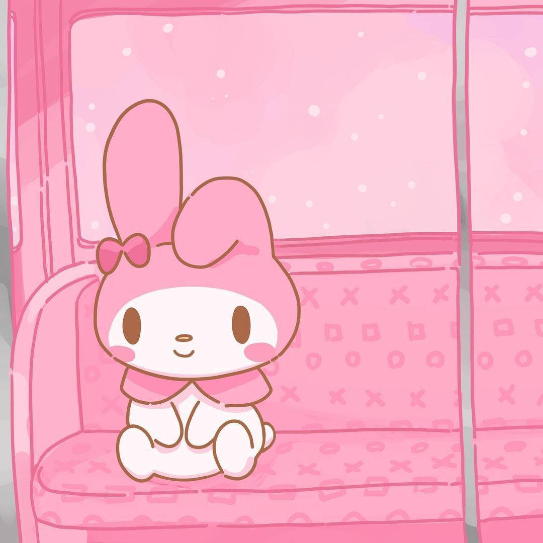 מי מלודי על ספה ורודה תמונת פרופיל — Sanrio GIF טפט