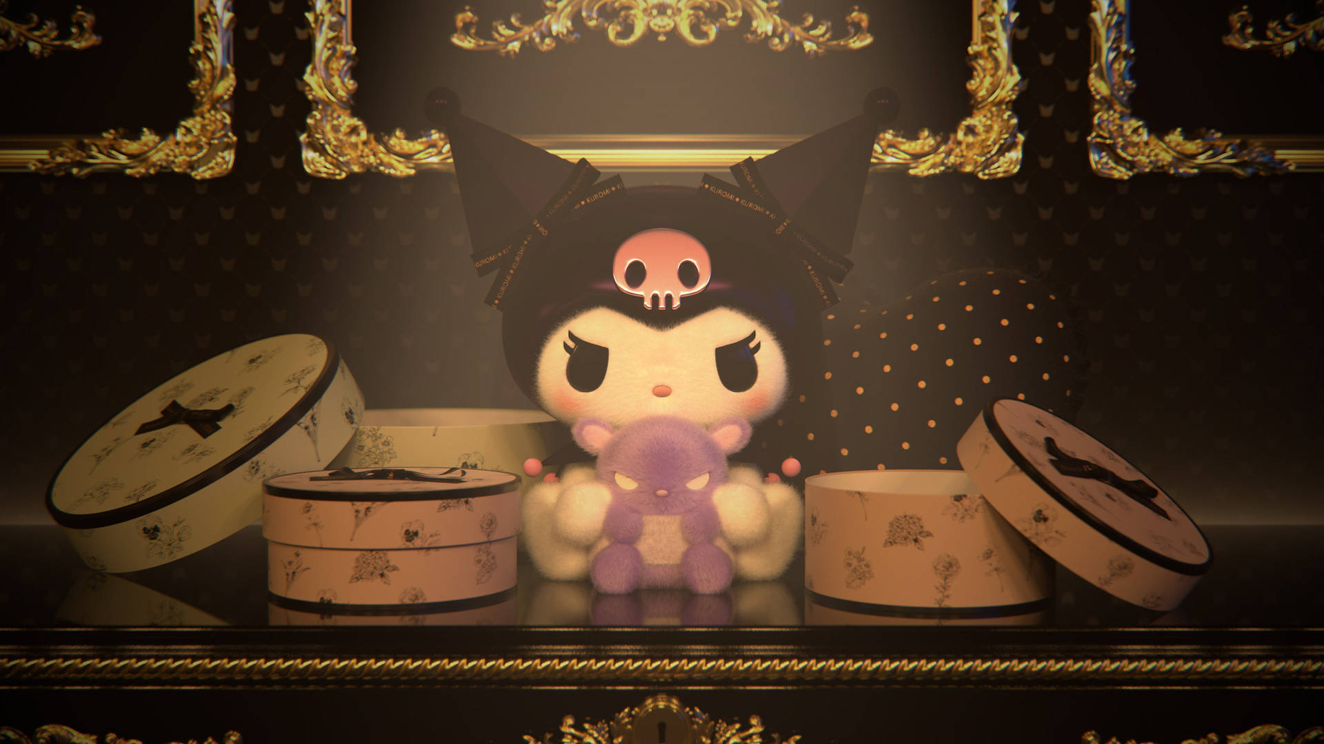 מילי וקורומי פותחות קופסאות מתנה — Sanrio GIF טפט