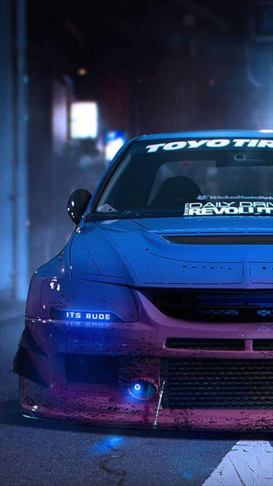 מיצובישי רייסר בסגנון JDM אסתטי טפט