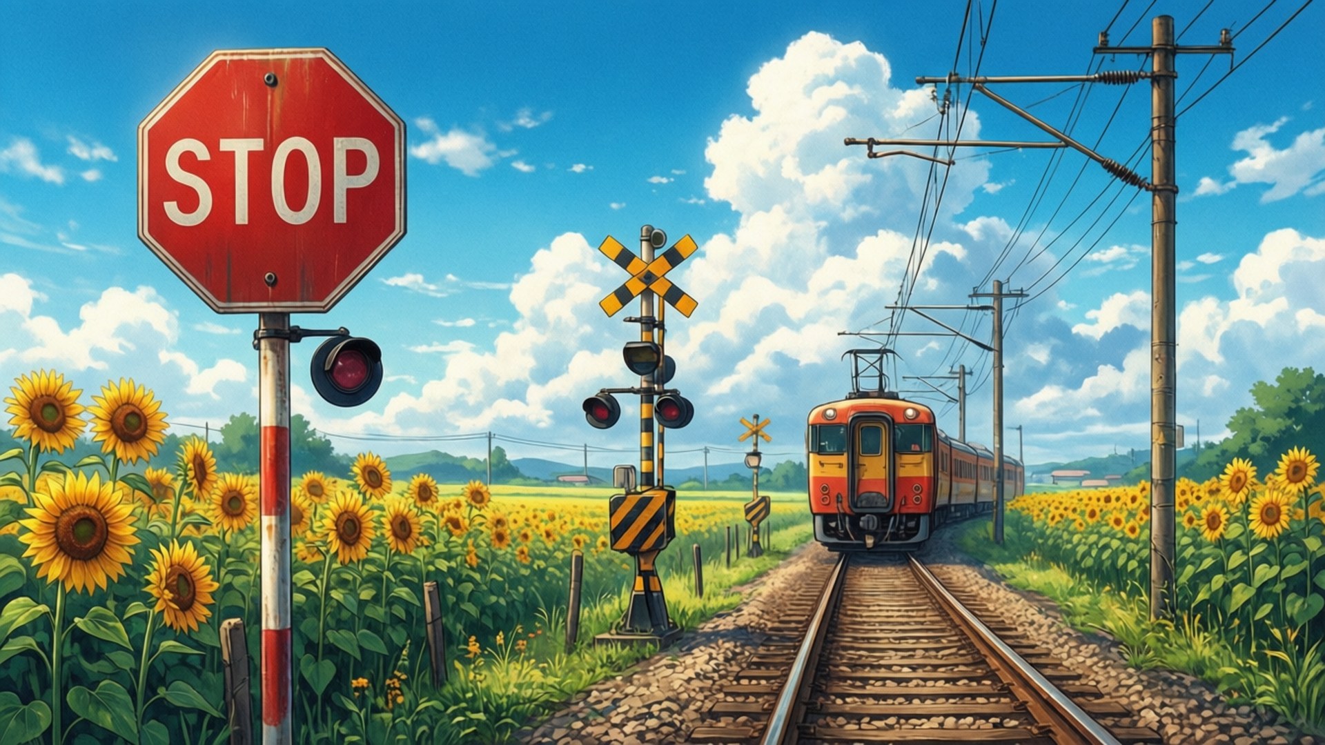 מעבר רכבת חמניות טפט