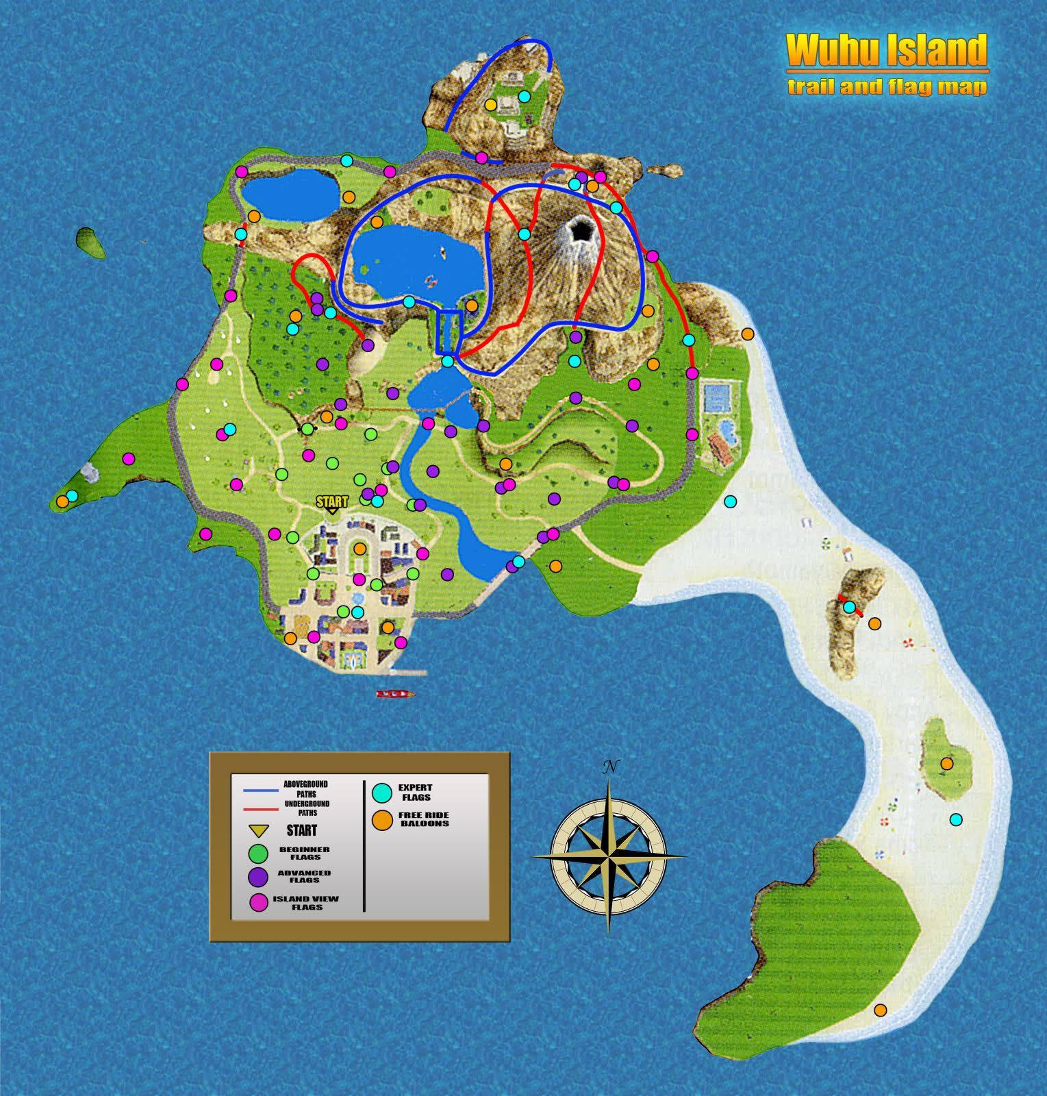 מפת המשחק של האי ווהו מ-Wii Sports Resort טפט