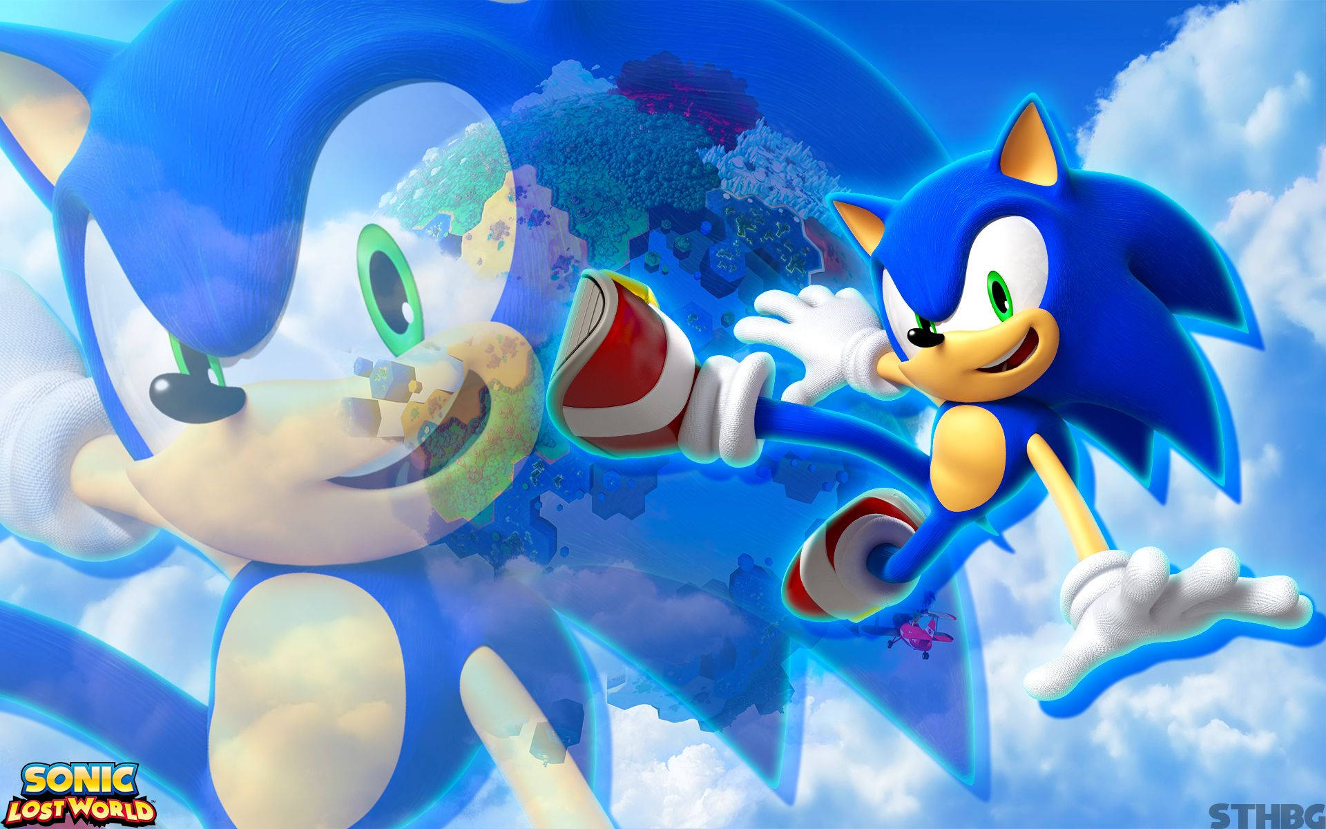 טפט של סוניק הקיפוד הכחול הדינמי במשחק Sonic Lost World. — סוניק טפט
