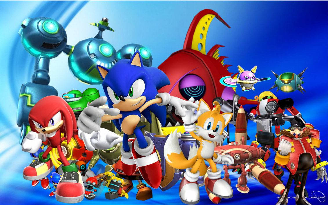 טפט של סוניק עם טיילס ונאקלס מסדרת הטלוויזיה Sonic Boom. — סוניק טפט