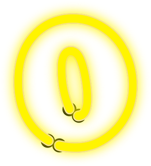 סמל @ בצהוב ניאון טפט