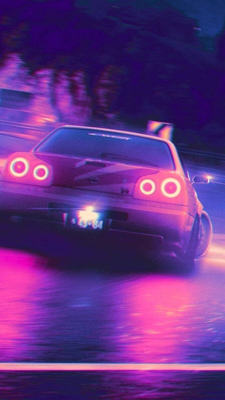 סקייליין אסתטיקת JDM טפט