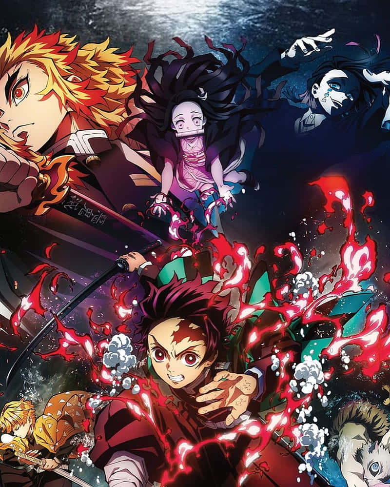 פוסטר חמוד לסרט הרכבת האינסופית של Demon Slayer טפט