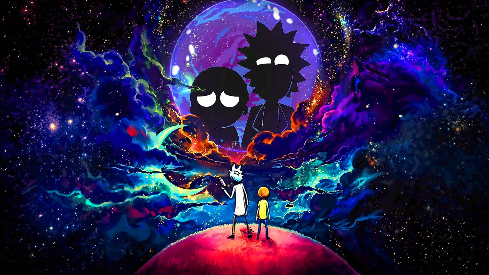 פוסטר מגניב בנושא גלקסיה של ריק ומורטי טפט