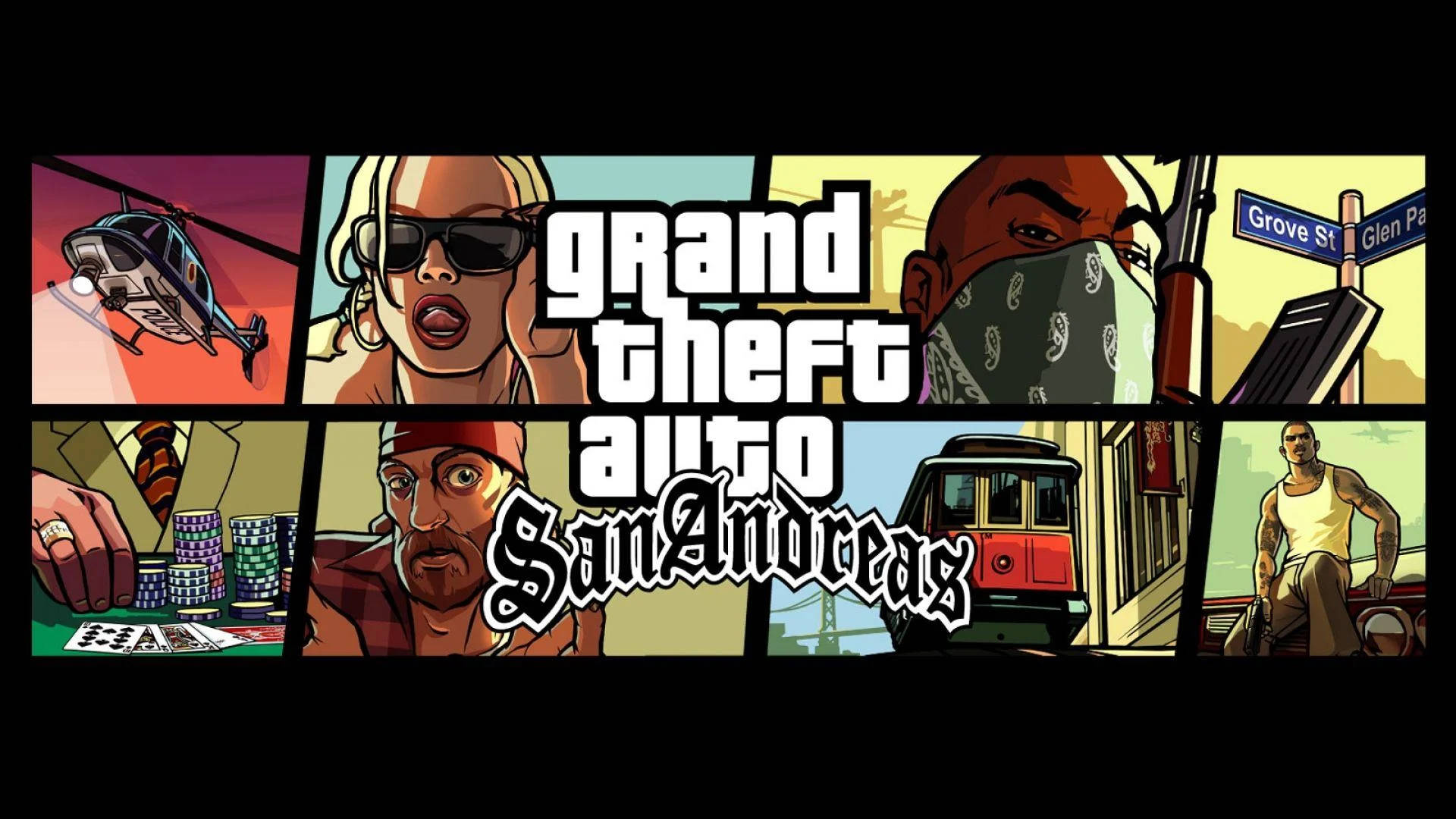 פוסטר משחק מרהיב ב-4K של Grand Theft Auto: San Andreas טפט