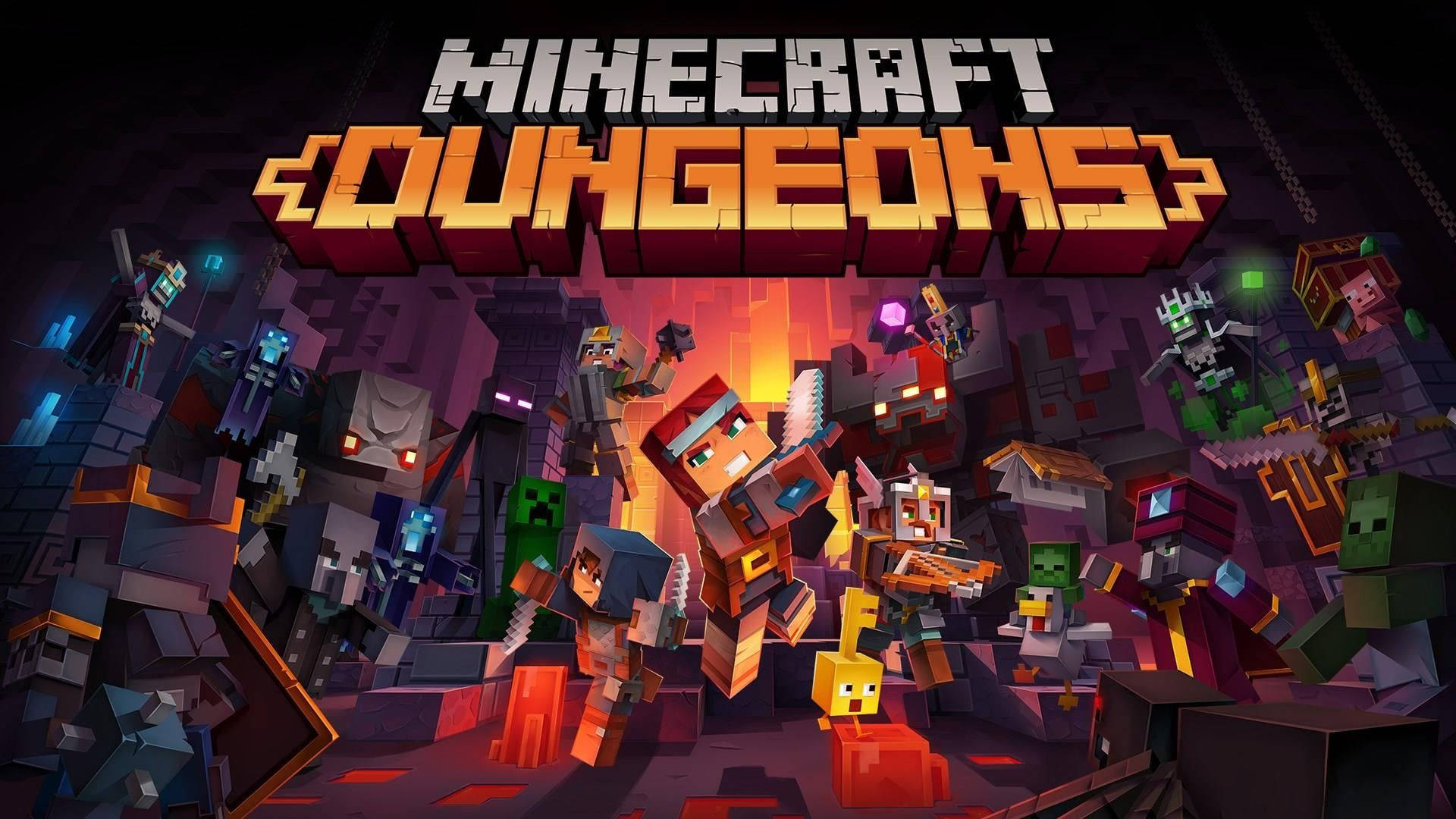 פוסטר רשמי של Minecraft Dungeons טפט
