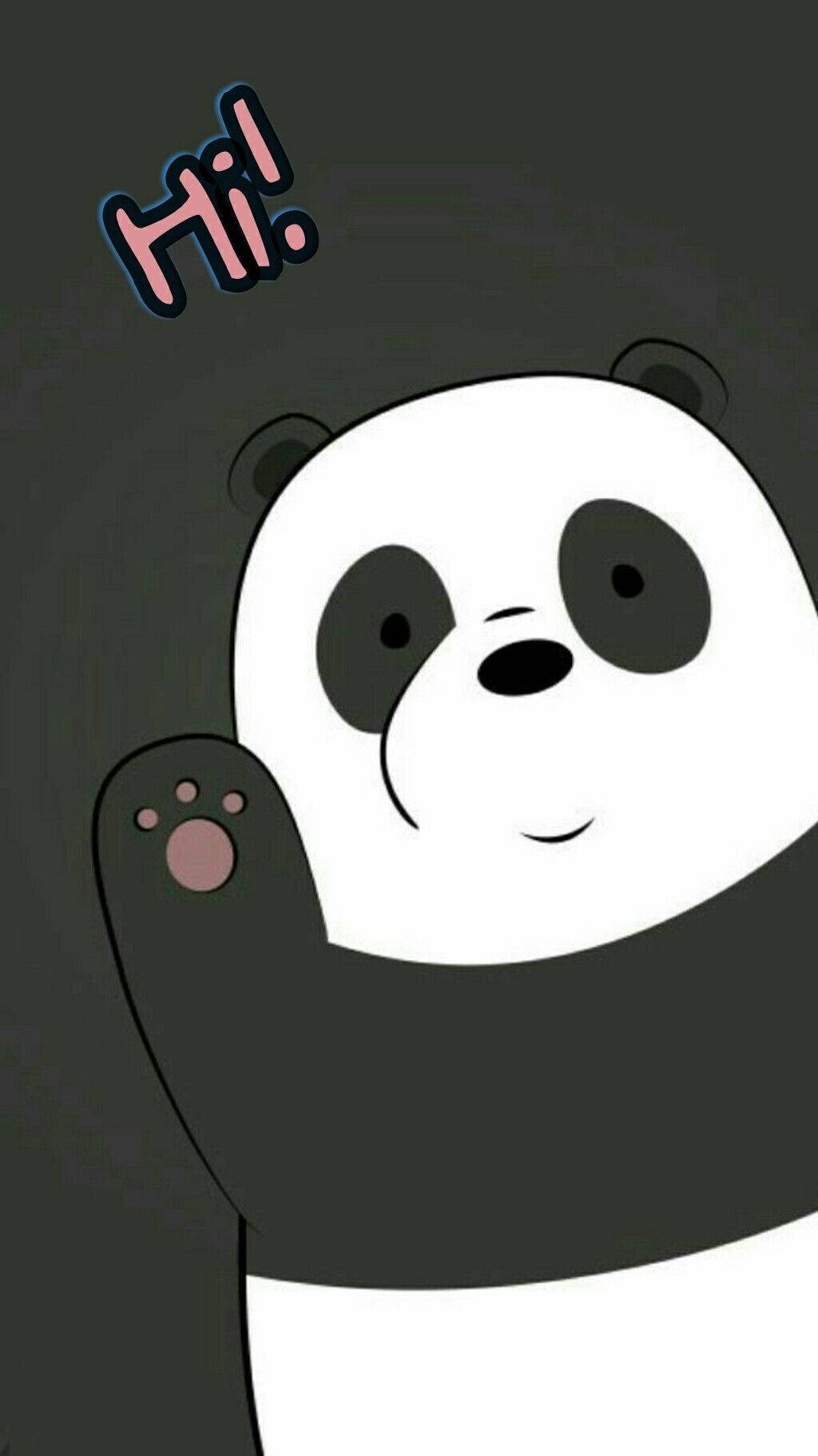 פנדה חמוד מ-We Bare Bears מנופף לשלום טפט