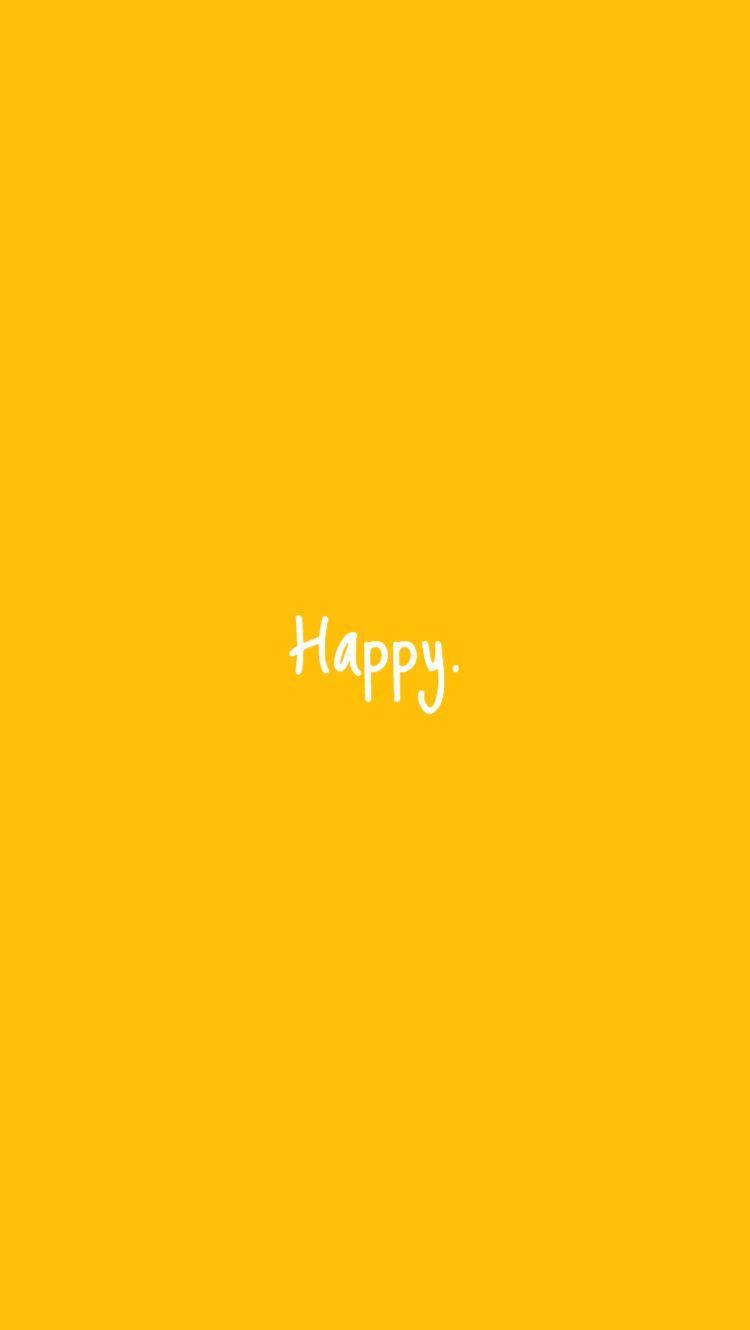 פסטל צהוב חמוד עם הכיתוב Happy טפט