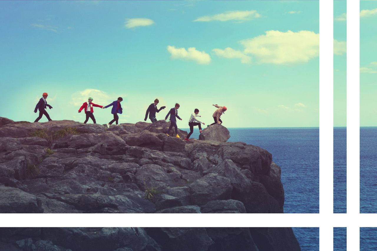 ציור חמוד של BTS בצוק טפט