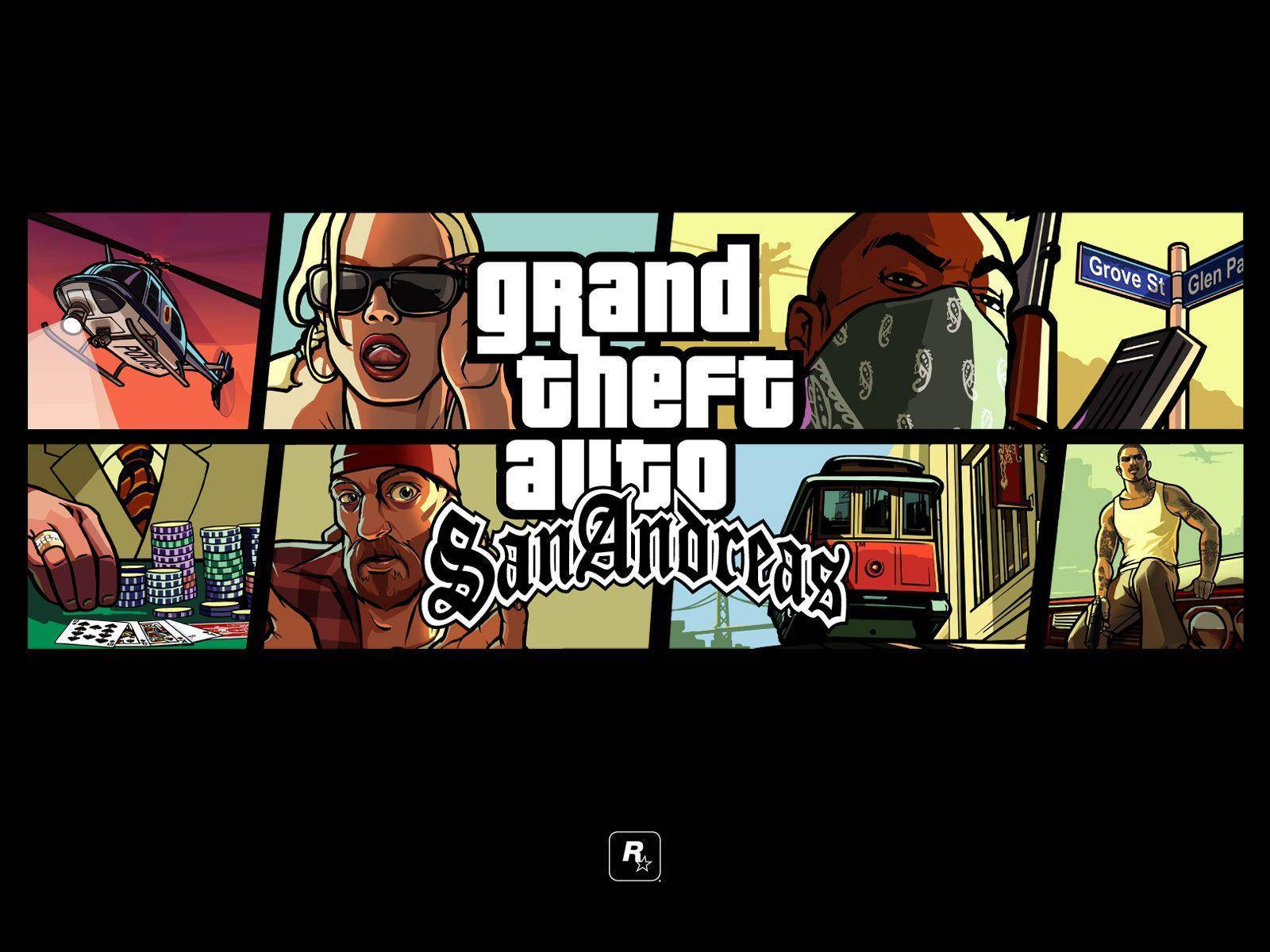 קולאז' דינמי של דמויות מ-GTA: סן אנדריאס טפט